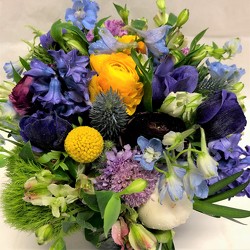 Purple and Yellow Spring Arrangement  from Mangel Florist, flower shop at the Drake Hotel Chicago